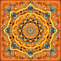 Colorful Mandala, Generative AI Illustration