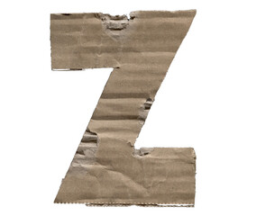 Fototapeta premium Damaged Cardboard PNG Alphabet