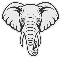 elephant head silhouette without background