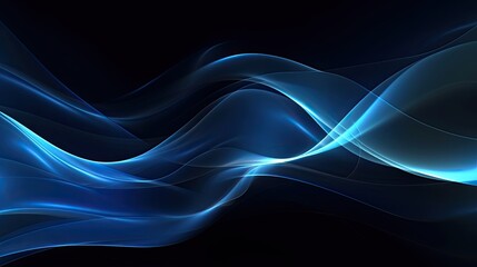 Abstract Blue Swoosh Background, Generative AI Illustration