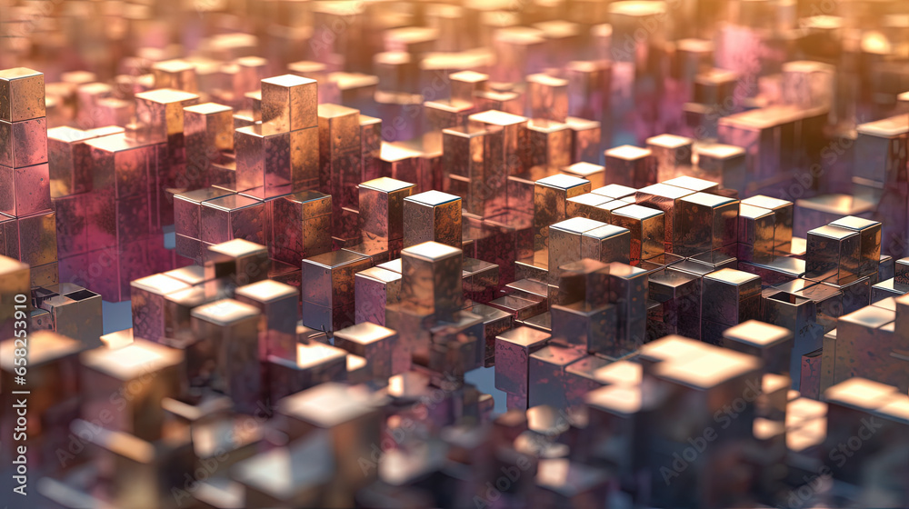 Aufkleber Abstract background with structure of cubes. Colorful cubes texture for technology backdrop.