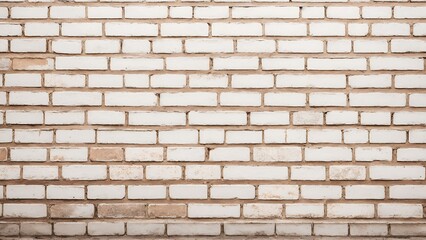 Fototapeta premium Cream and White Brick Wall Texture Interior Rock Pattern Design with Stonework Flooring