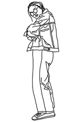 Dessin illustration filaire femme 