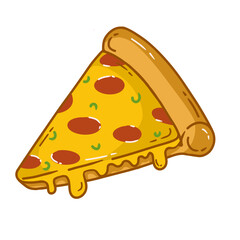 slice of pizza cheese cute design illustration flat