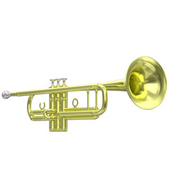 Obraz premium 3D rendering illustration of a trumpet