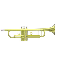 Naklejka premium 3D rendering illustration of a trumpet