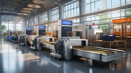 A Front View of Airport's Protective Pulse. Generative AI