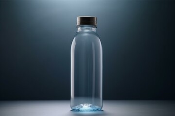 Simple bottle with space for text. Water container. Generative AI - obrazy, fototapety, plakaty