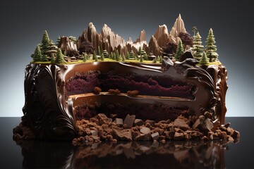 3d render a Chocolate Land cake