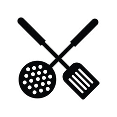 Spoon and fork icon, restaurant symbol vector illustration