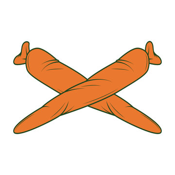 Carrot vector icon. Carrot icon isolated on white background. Veg icon illustration. Carrot, vegetable, food, vector flat style. Vector orange flat carrot icon.