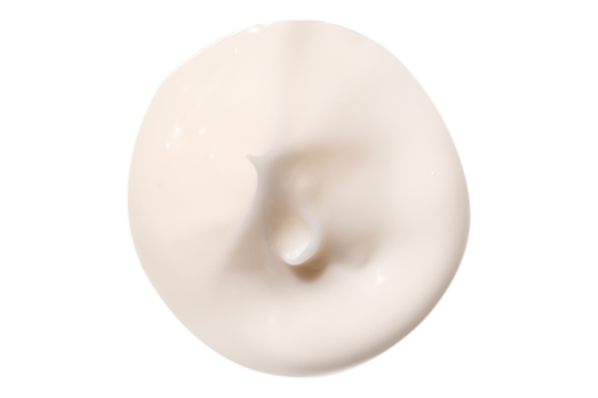 A smear of cream on a blank background. PNG