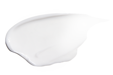 A smear of cream on a blank background. PNG