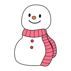 Merry Christmas and happy new year. Snowman character design for illustration, greeting, winter, element