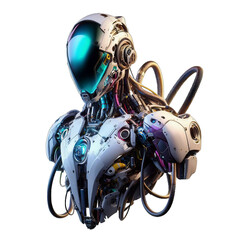 Fototapeta premium 3d render of a robot isolated on transparent background, png