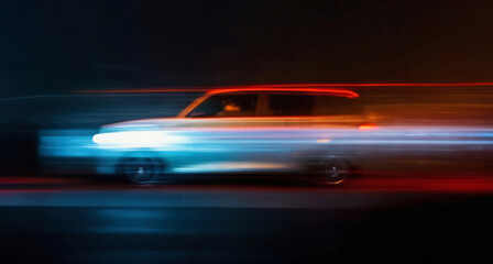 Fototapeta na wymiar Cars driving in the darkness