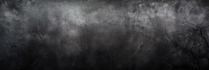 Obraz premium Halloween Gradient: Abstract Grey Wall with Blackboard Design. Dark and Black Wall Concept for Grimy Halloween Background.