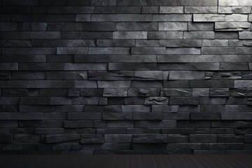 Black colored bricks textured 3d wallpaper design