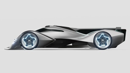 3D rendering of a brand-less generic concept racing car