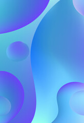 Abstract blue background with bubbles, 3D Blue banner