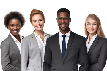 A successful assembly of international difference and diversity business individuals confidently gazing at the camera. Generative AI.