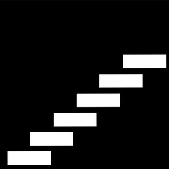 Minimalist design. Black and white background with stairway to success. Growth concept. Negative space.