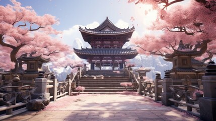 chinese temple in the morning