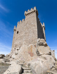 Exterior view at the iconic Penedono Castle, on Penedono village downtown, Viseu, Portugal
