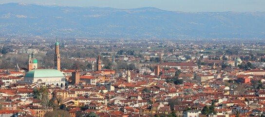 Obraz premium Panoramic view of the city of VICENZA in Veneto Region in northern Italy