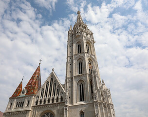 bell tower of Matthias Church in Budapest on the Hungarian hill