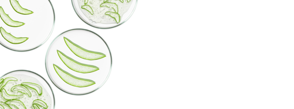 Rectangular banner with Petri dishes isolated. But in a different way. Can be pasted on your background