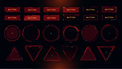 Set of Sci Fi Modern User Interface Elements. Futuristic Abstract HUD. Good for game UI. Vector Illustration EPS10 © Oniks Astarit