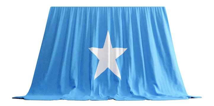 Somalia Flag Curtain in 3D Rendering called Flag of Somalia