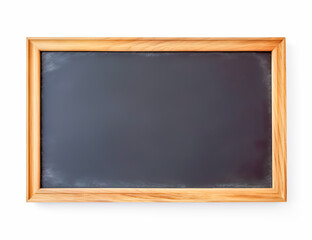 Rubbed out dirty chalkboard. Realistic blackboard in wood frame. Empty chalkboard for restaurant menu or school class.