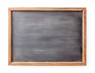 Rubbed out dirty chalkboard. Realistic blackboard in wood frame. Empty chalkboard for restaurant menu or school class.