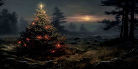 In the Christmas season  a winter landscape sets an Advent mood  embracing joy and wonder at the Christmas market wallpaper Background Card Digital Art