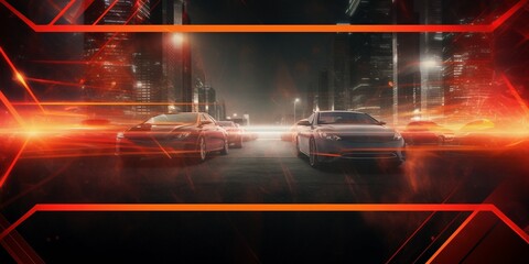 concept cars background wallpaper grunge vintage movie style look, borders bright colors, grit grain weathered effects