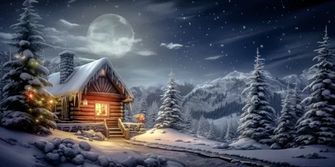  In the Christmas season  a winter landscape sets an Advent mood  embracing joy and wonder at the Christmas market wallpaper Background Card Digital Art © Korea Saii