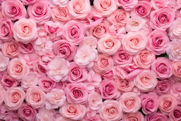 Zelfklevend Fotobehang Pink roses background © Veniamin Kraskov