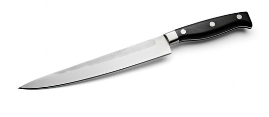 Obraz premium Caution Isolated chef s knife clipping path included