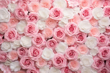 Schilderijen op glas Pink roses background © Veniamin Kraskov