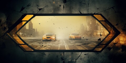 modern movie style background wallpaper template featuring concept cars