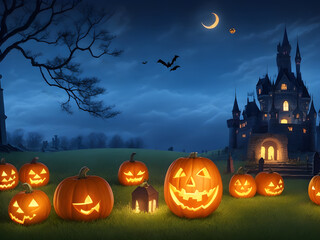 Halloween spooky night background