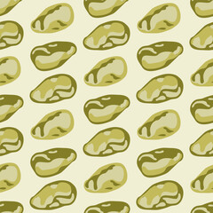 Seamless pattern with pistachios. Vector hand-drawn illustration on light background for textiles or packaging design