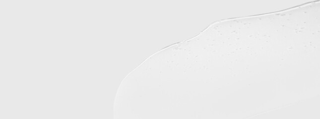 The current gel is clear or serum. On a light background. Empty space for advertising