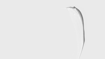 Composition of smears and drops or drops of transparent gel, serum. On a light background.