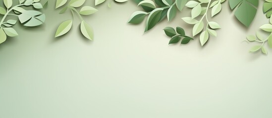 design with paper cutouts of green leaves showcasing an eco friendly concept - obrazy, fototapety, plakaty