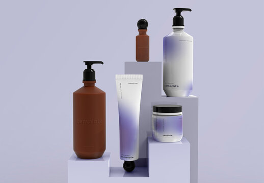 3d Cosmetic Products Mockup