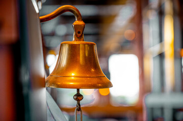bronze bell isolated in a pub.