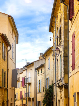 Fototapeta Street view of old village Uzes in France